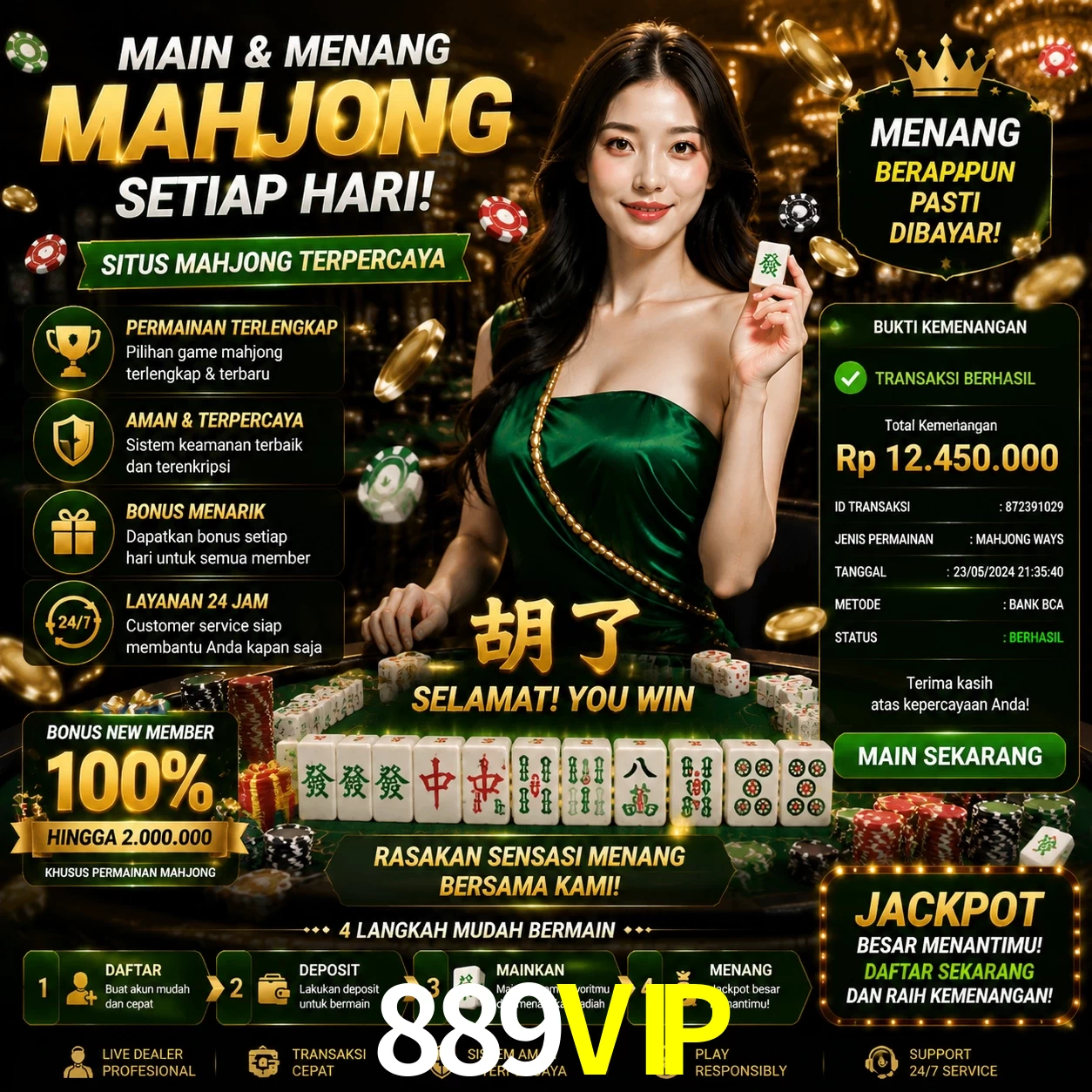 Ganhar e sacar na 889VIP